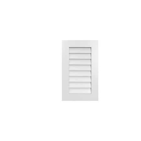 Ekena Millwork Vertical Surface Mount PVC Gable Vent: Non-Functional, w/ 3-1/2"W x 1"P Standard Frame, 18"W x 30"H GVPVE18X3001SN